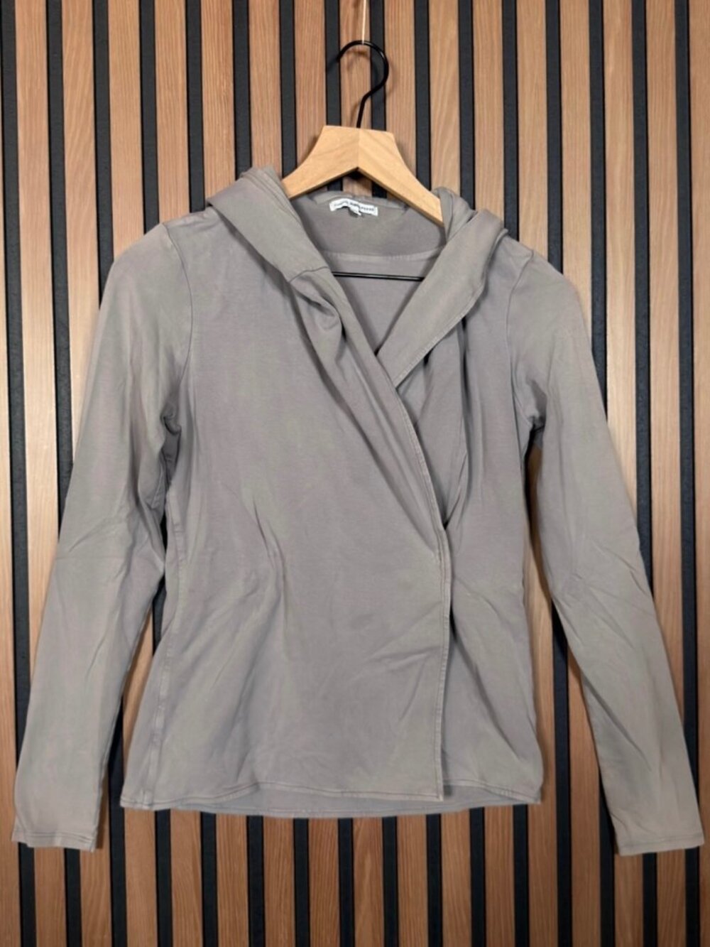 James Perse Sweatshirt 1 / Small Womens Gray Drape Activewear Hoodie